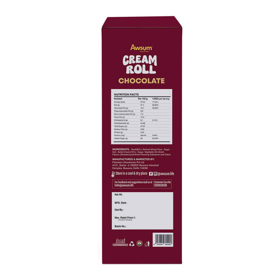 Awsum Cream Roll Strawberry