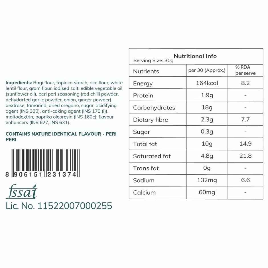 Snackible Peri Peri Ragi Chips | High Fibre