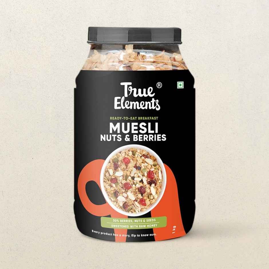 True Elements Crunchy Dark Chocolate Granola(1kg) & True Elements 7 In 1 Super Seeds Mix (250gms) Combo