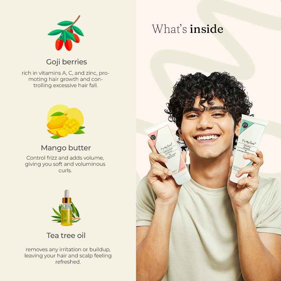 Fix My Curls Shampoo & Condition Bundle | To Cleanse, Clarify & Hydrate Curly, Dry & Wavy Hair