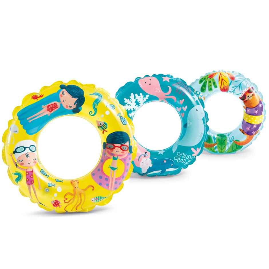Toyshine 24 Inch Swimming Pool Rings for Kids nflatable Tubes for Summer Fun Assorted Pack of 3