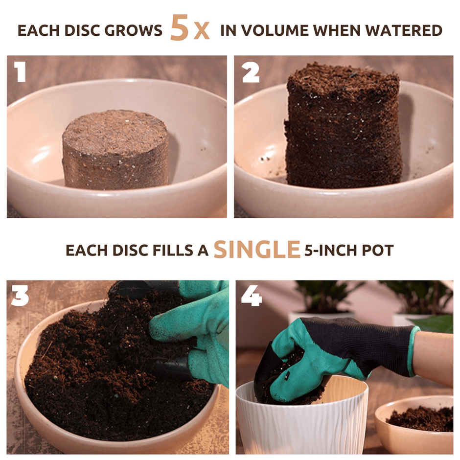 Nurturing Green - GroSoil | 115gm disc | All-in-One Potting Soil for Plants | Potting Soil Mix
