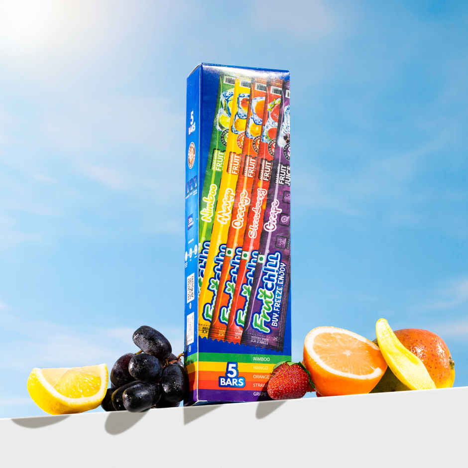 Fruitchill Ice Pops/Frozen Juice Bars Multipack- Mango, Strawberry, Orange, Nimboo, Grape