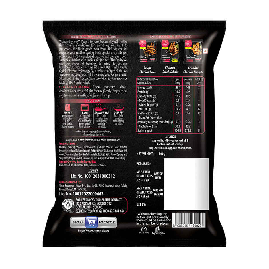 ITC Master Chef Chicken Popcorn | Source of Protein | No Added Preservatives | 55 pieces