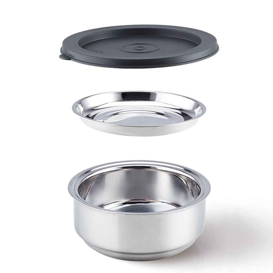 Borosil Carry Fresh Stainless Steel Insulated Lunch Box With Bag (280 ml x 2 + 180 ml x 2)