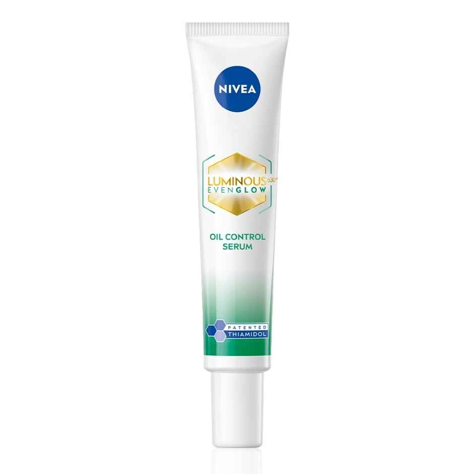 Nivea Luminous Even Glow Oil Control Serum| Thiamidol, Salicylic, Hyaluronic Acid| Reduces Dark Spot (40ml) & Nivea Luminous Even Glow Face Wash | Oil Free Formula, Aha, Aloe Vera, Guarana Extract | Deep Clean (100ml) & Nivea Luminous Even Glow Oil Control Day Cream Spf 50,Thiamidol |Uv Protection & Reduces Dark Spots (40ml) & Nivea Luminous Even Glow Night Cream |Thiamidol & Hyaluronic Acid |Moisturizes & Reduces Dark Spots (40ml) Combo