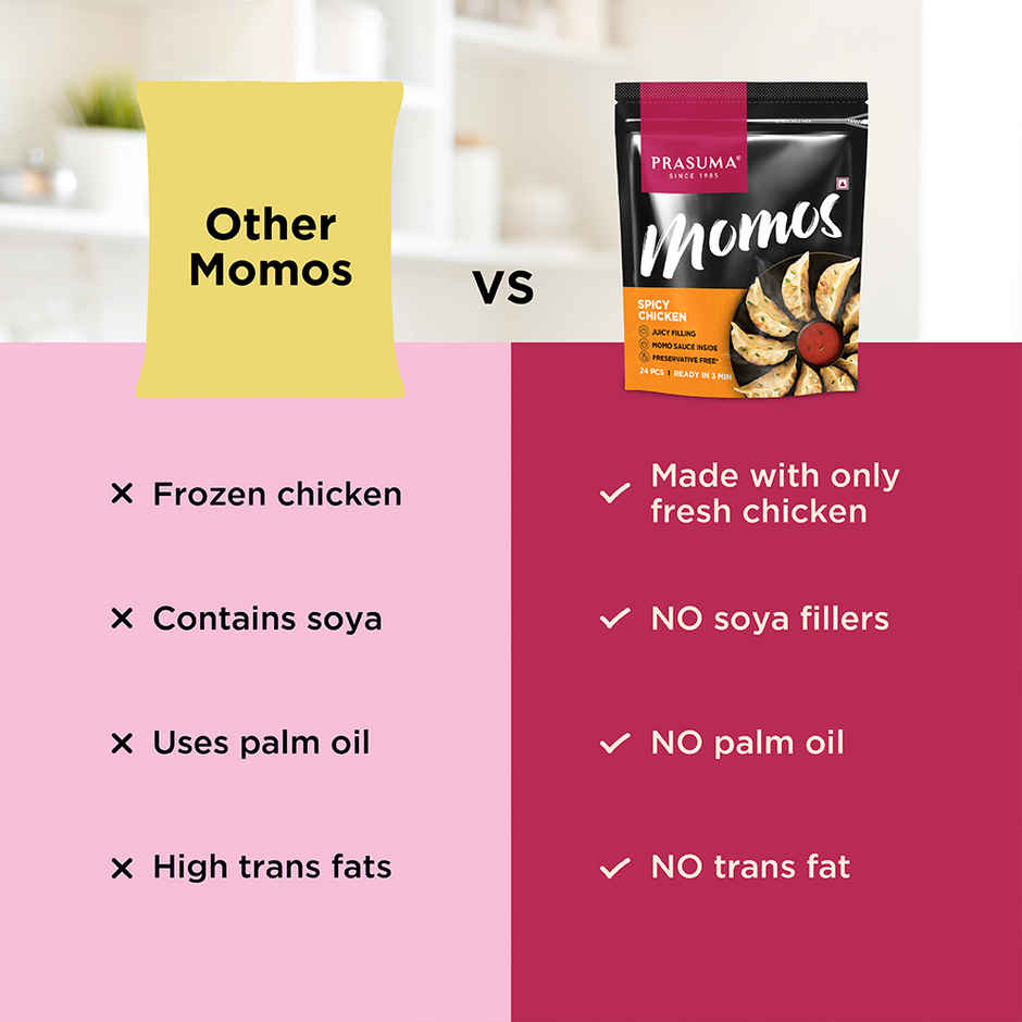 Prasuma Spicy Chicken Momos | Frozen Snack