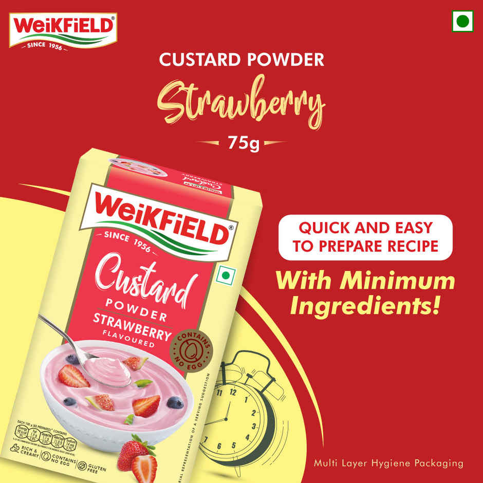 Weikfield Custard Powder Strawberry Flavor Carton