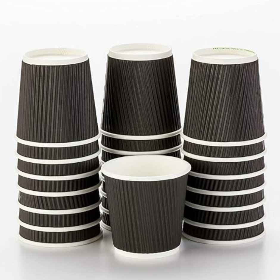 Vinay Trading Rippled Paper Glass | 150 ml | Set Of 25 - Assorted Combo