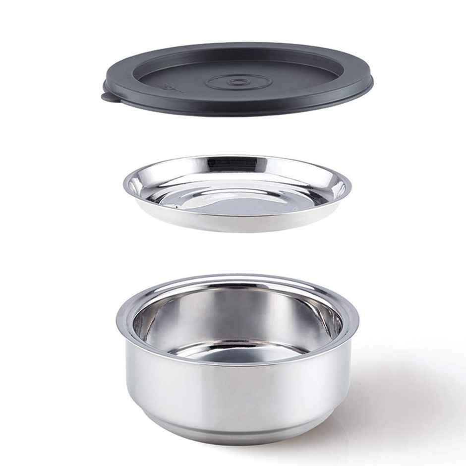 Borosil Carry Fresh Stainless Steel Lunchbox, 2pc Set (280ml x 1 + 180 ml x 1)