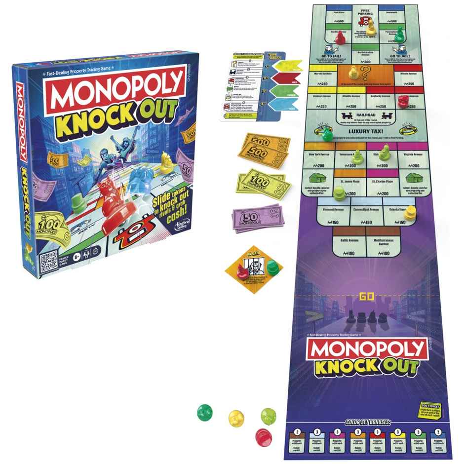 Hasbro Monopoly Knockout Party Game for Kids & Adults