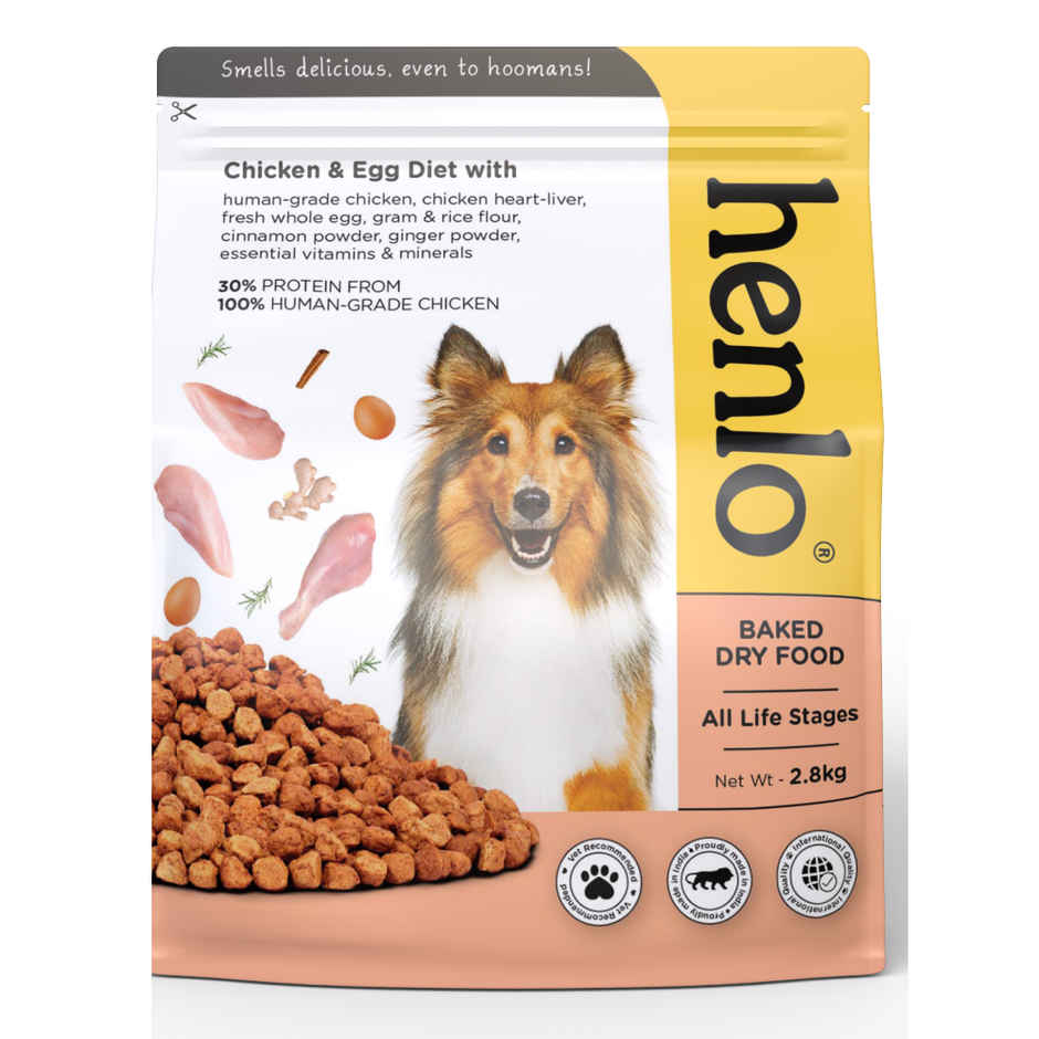 Henlo Chicken & Egg Baked Dry Dog Food for Adult Dogs & Puppies |Pet Kibble|Puppy Food