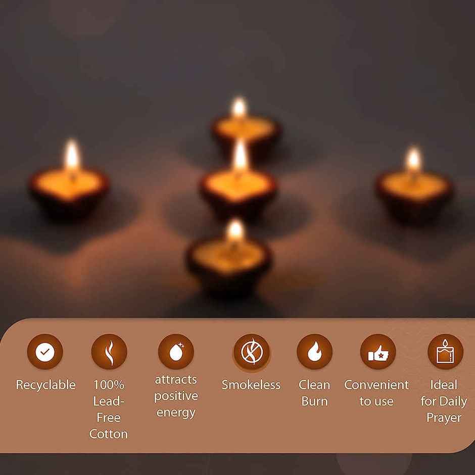 Tejas Hand Crafted Clay Based Puja Ghee Diya | Yellow | Traditional | Terracotta | Pack of 20 | Shubhkart