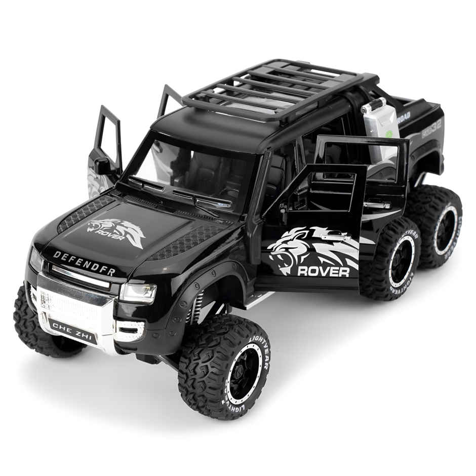 Toyshine 1:28 Die Cast D-Rover Vehicle with Music, Lights & Pull Back for Kids 3+ (Black)