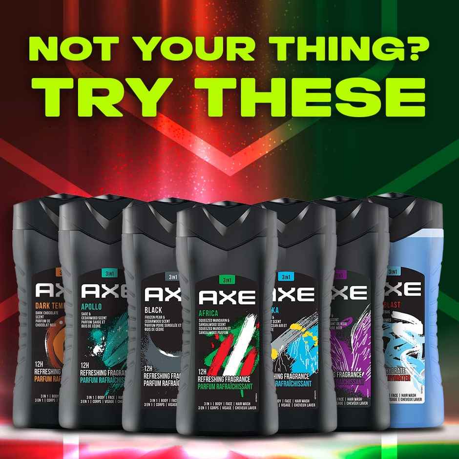 Axe Africa 3-in-1 Body,Face & Hair Wash | For Men