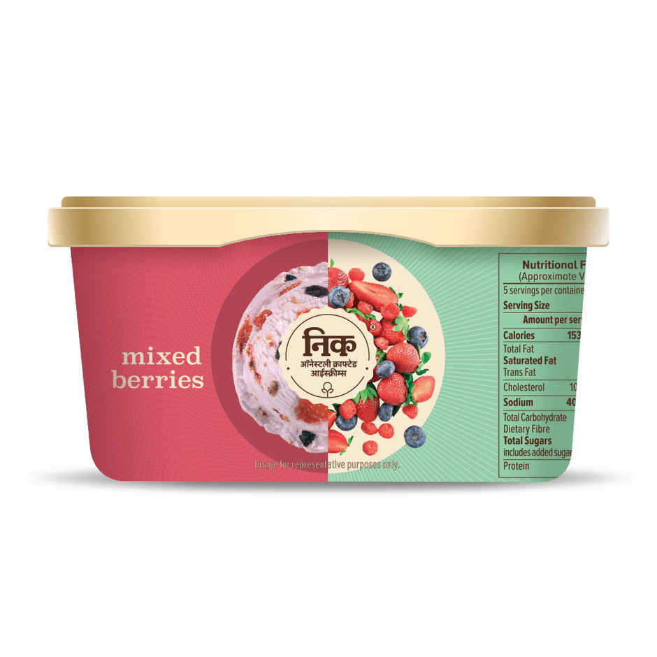NIC Mixed Berries Ice Cream Tub | Preservative Free | No Artificial Flavors