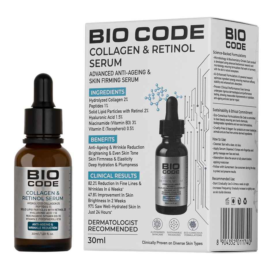 Bio Code Collagen & Retinol Serum - Advanced Anti-Aging | AI-Enhanced Formula