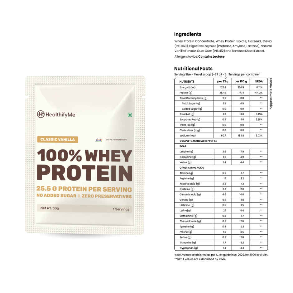 Healthifyme 100% Whey Protein Blend Vanilla