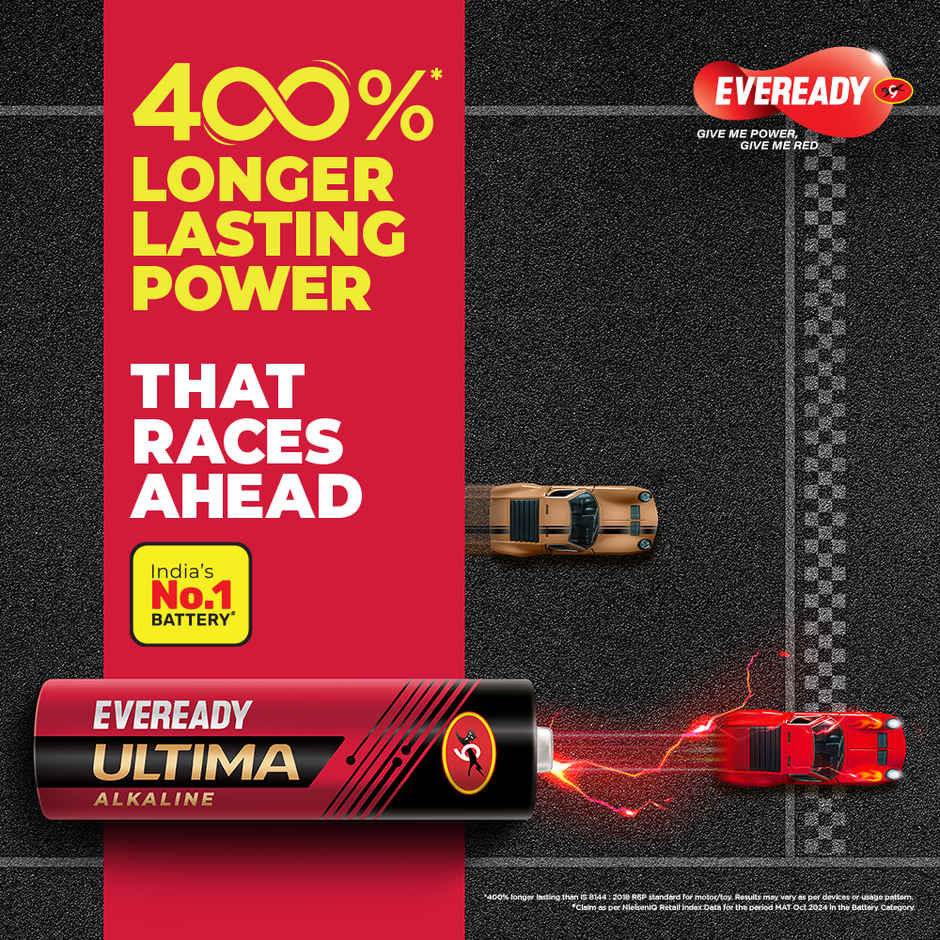 Eveready Ultima Alkaline AAA Battery, 400% Longer Lasting|Pack of 10