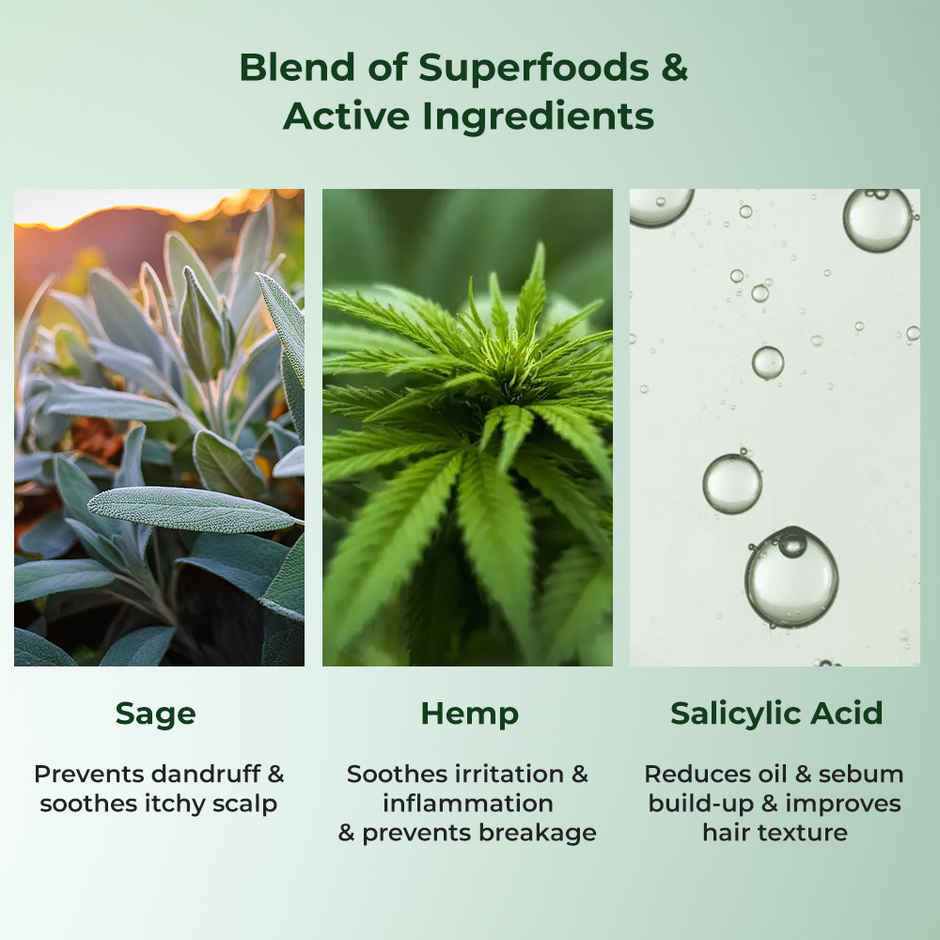 Naturali Anti-Dandruff Hair Mask - Hemp | Sage | Salicylic Acid | Clarifies Scalp