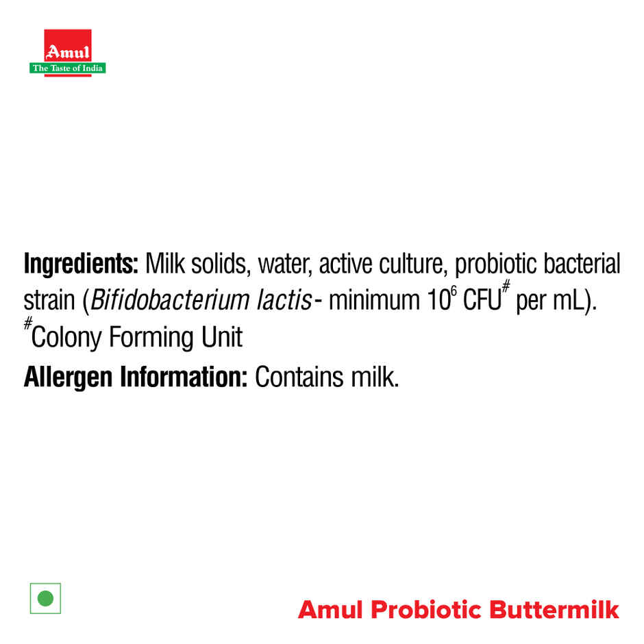 Amul Probiotic Buttermilk Pouch - Buy at ₹40 Online | Instant Delivery ...