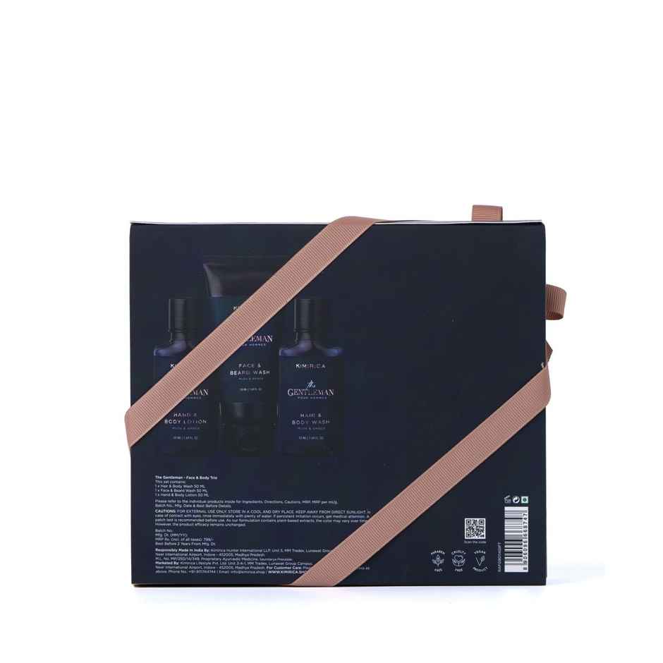 Kimirica Gentlemen Trio Gift Set | Grooming Set for Men | Shower Gel, Body lotion and Face wash
