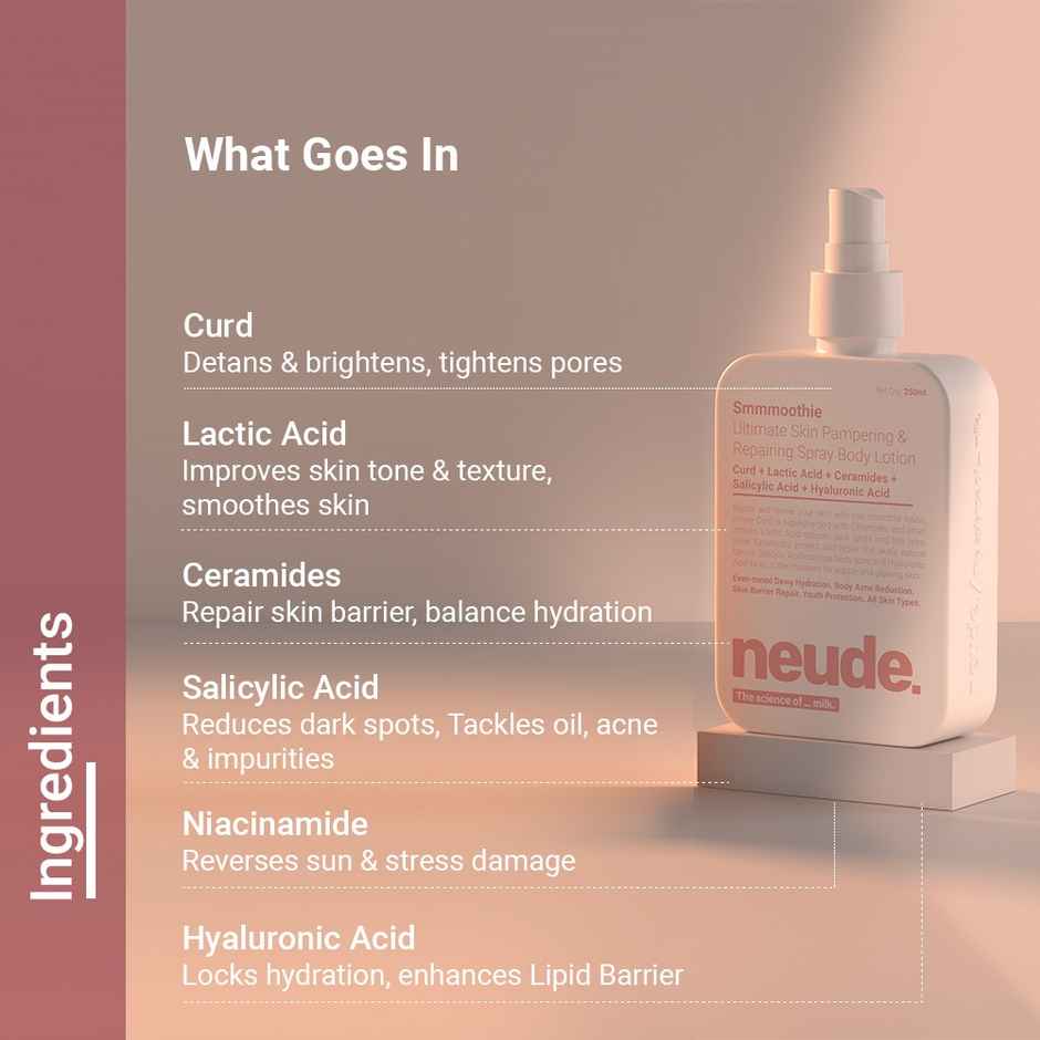 Neude Skin Ultimate Skin Pampering & Repairing Spray Body Lotion - Smmmoothie