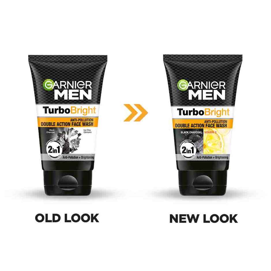 Garnier Men Turbo Bright Anti-Pollution Double Action Face Wash