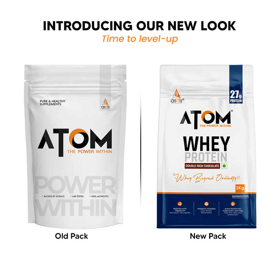 AS-IT-IS Nutrition ATOM Whey Protein with DigeZyme 2kg | Double Rich Chocolate