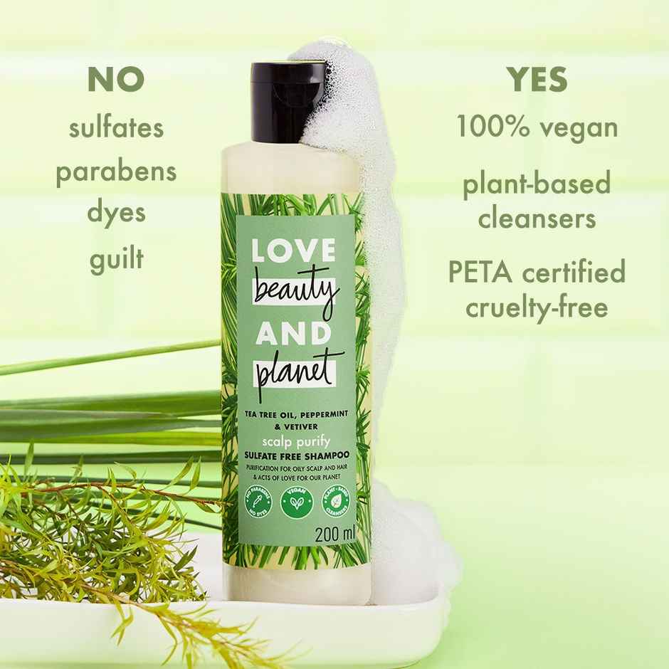 Love Beauty & Planet Tea Tree Peppermint & Vetiver Sulfate Free Purifying Shampoo