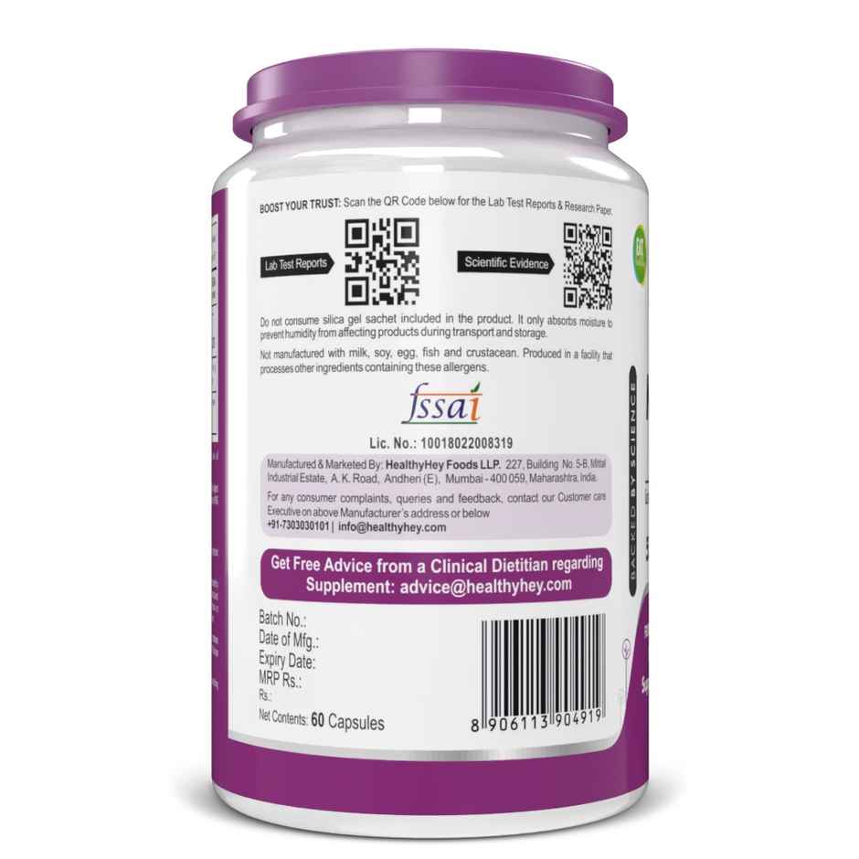 HealthyHey Nutrition Magnesium Glycinate | High Absorption | For Sleep, Cramps & Nerve Health | Veg