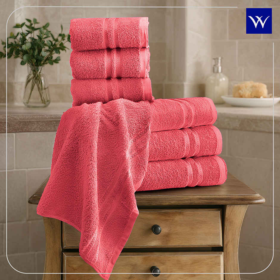 Welspun Large Quick Dry Cotton Lightweight Breathable Bath Towel | Coral
