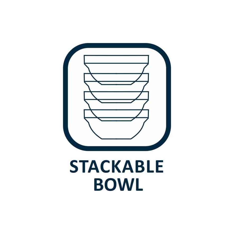 Borosil Stackable Bowl Set (377 ml)| Borosilicate Glass | Microwave & Dishwasher Safe