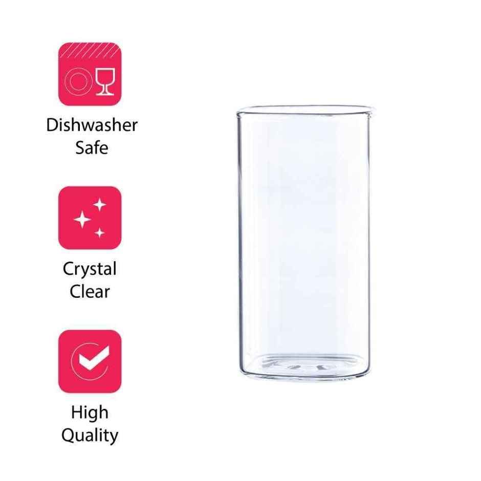Sanjeev Kapoor Berlin High Borosilicate Square Glass 330 ml - Set Of 6 pcs