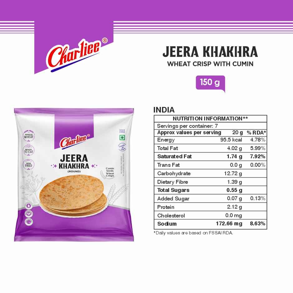 Charliee Jeera Khakhra