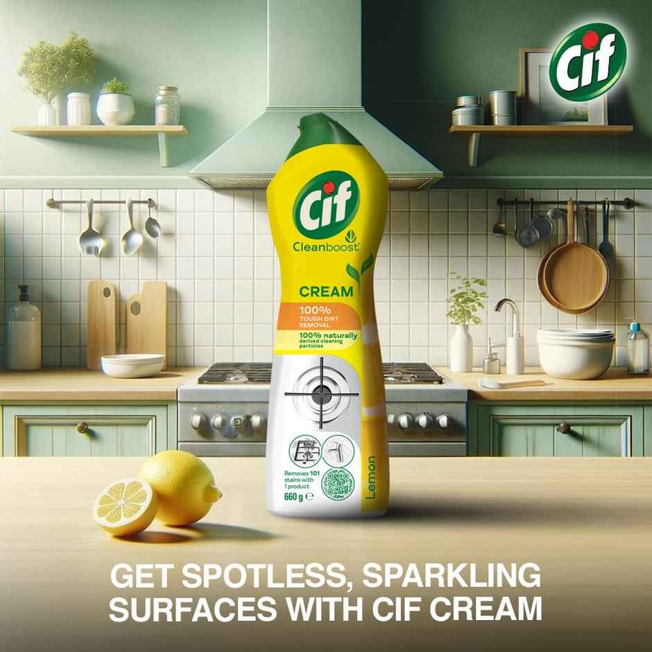 Cif Cleanboost Cream Lemon Floor CLeaner