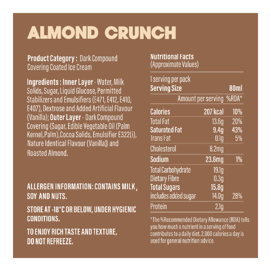 Mimo Mega Bar Almond Crunch Ice Cream