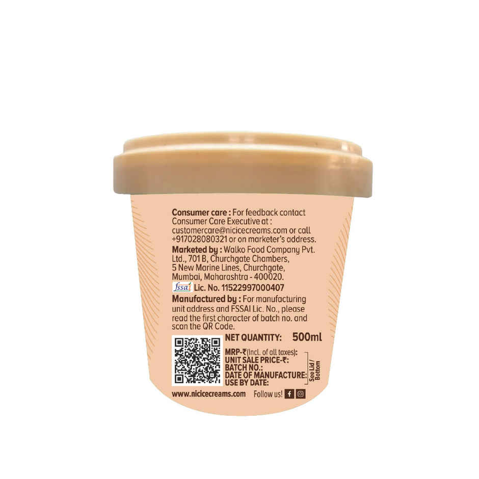 NIC Roasted Almond Ice Cream Tub | Preservative Free | No Artificial Flavors