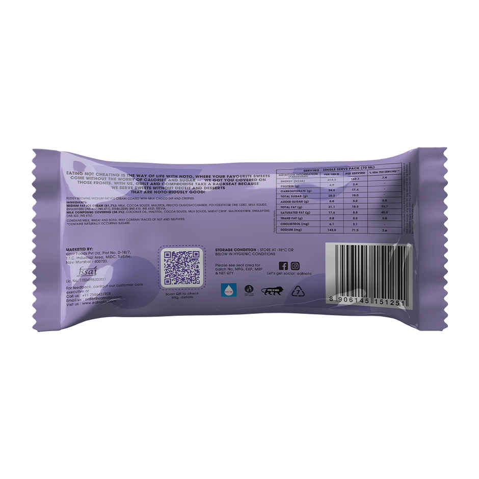 NOTO Fudgy Brownie Sugar Free, Guilt Free Bar
