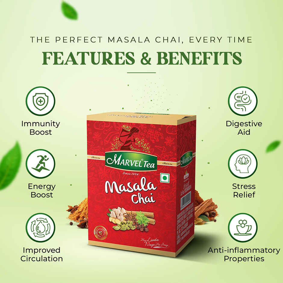 Marvel Masala Tea | Clove, Cinnamon, Ginger, Tulsi, Cardamom