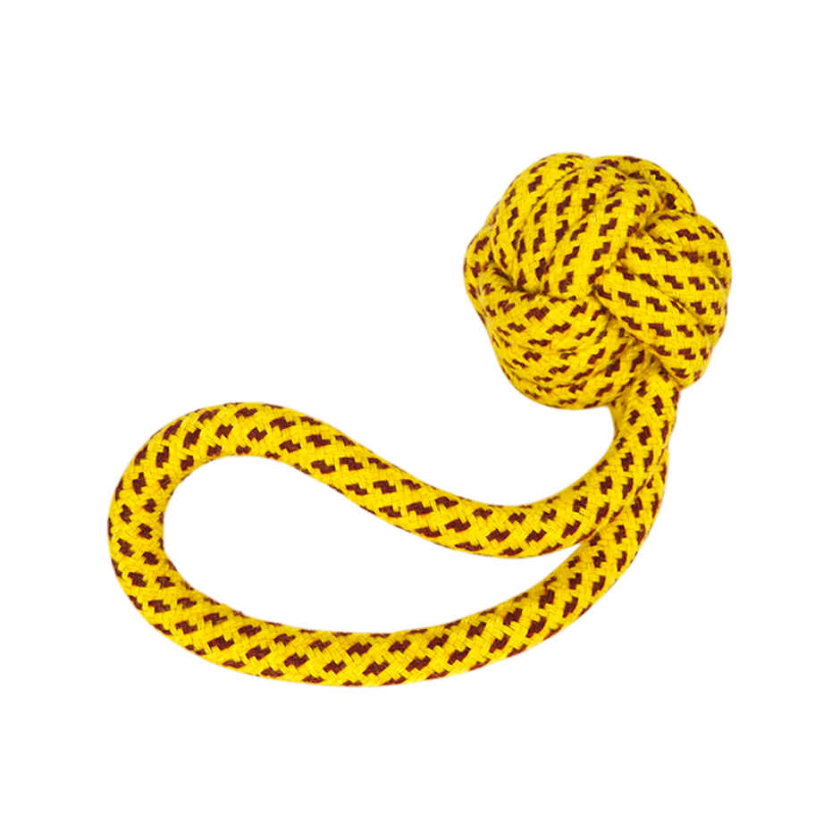 Super Pet Rope Fetch Ball Dog Toy | Yellow