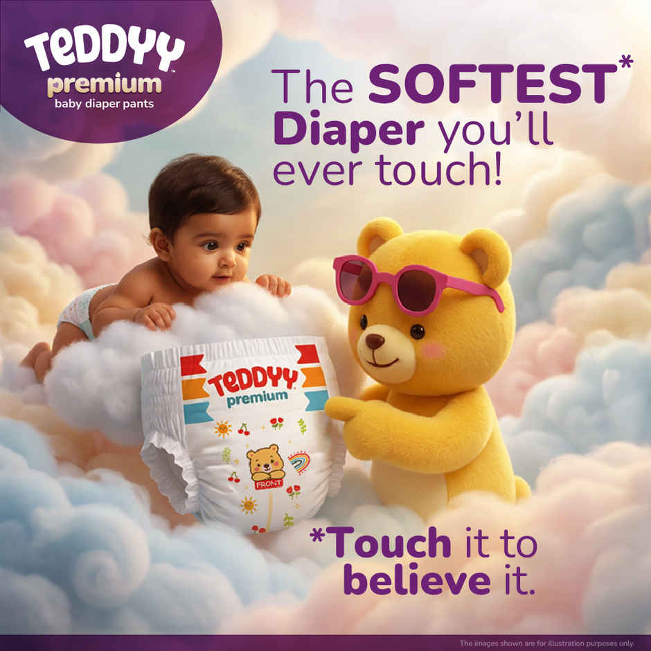 Teddyy Baby Diaper Premium Pants Medium | 7-12 kg | 36 Counts