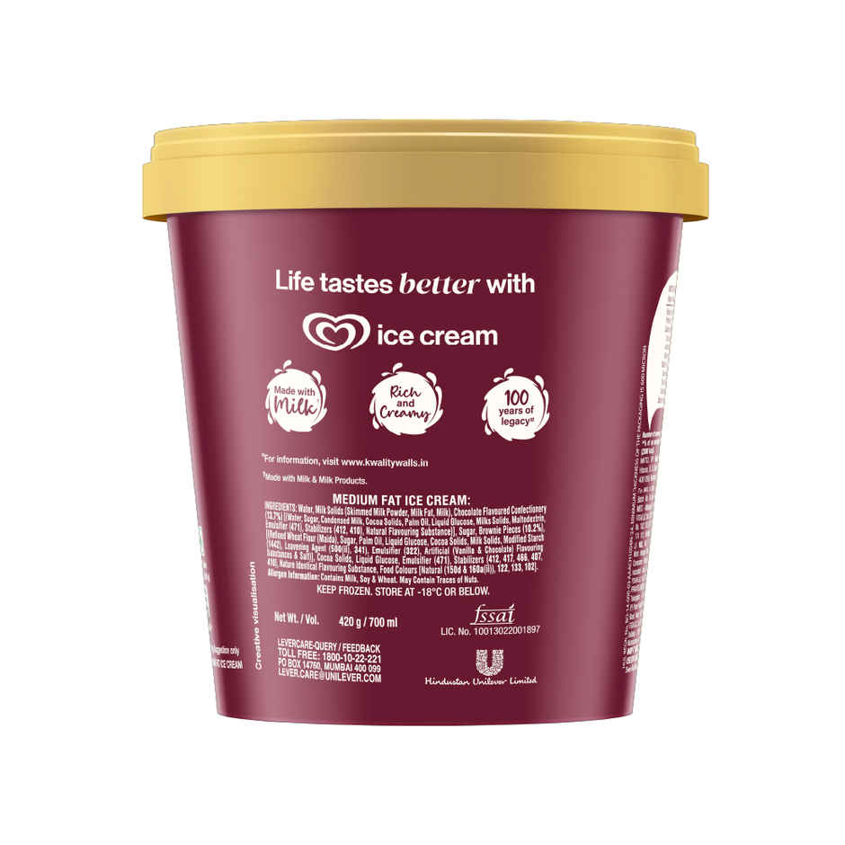 Kwality Wall's Choco Brownie Fudge Ice cream Tub