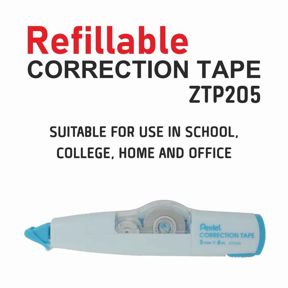 Pentel Ztp205 Correction Tape Single Blue Body