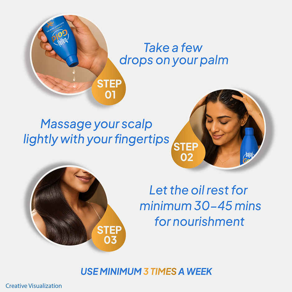 Bajaj Gold Coconut Hair Oil, Enriched With Vitamin E