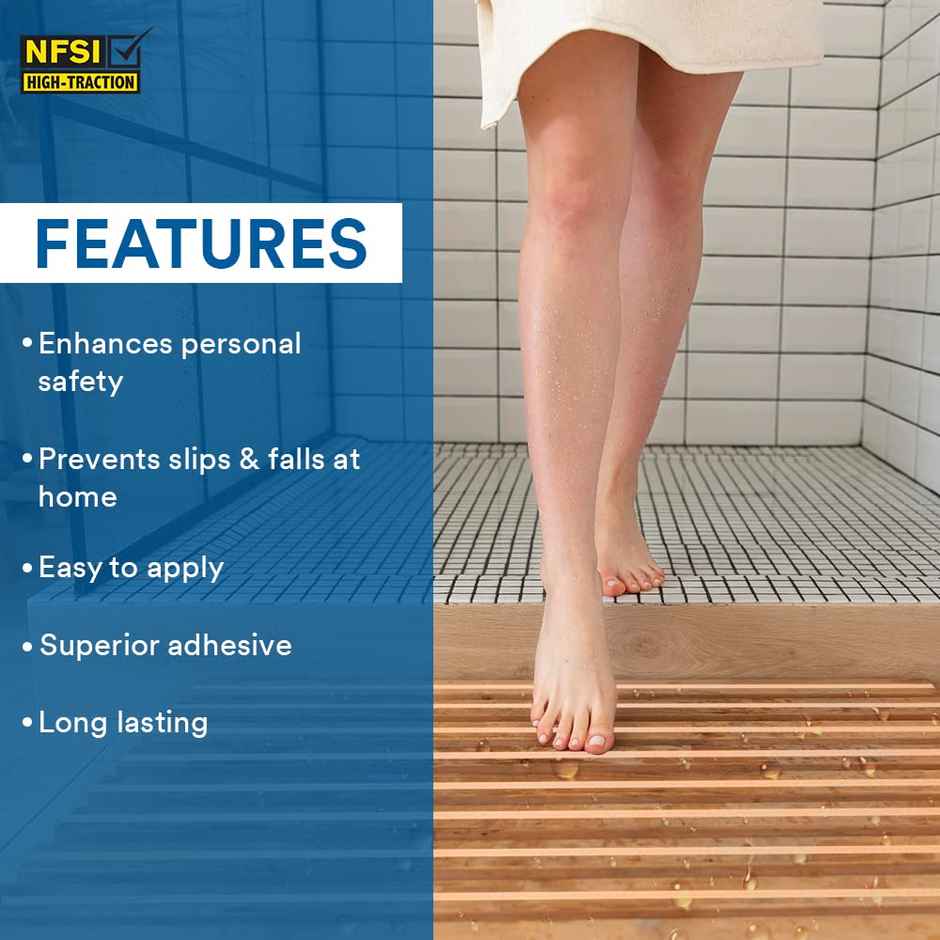 3M Anti Skid Tape with Primer 10ml, Skid Resistant (2.5cmx3.6m, Wet Areas)