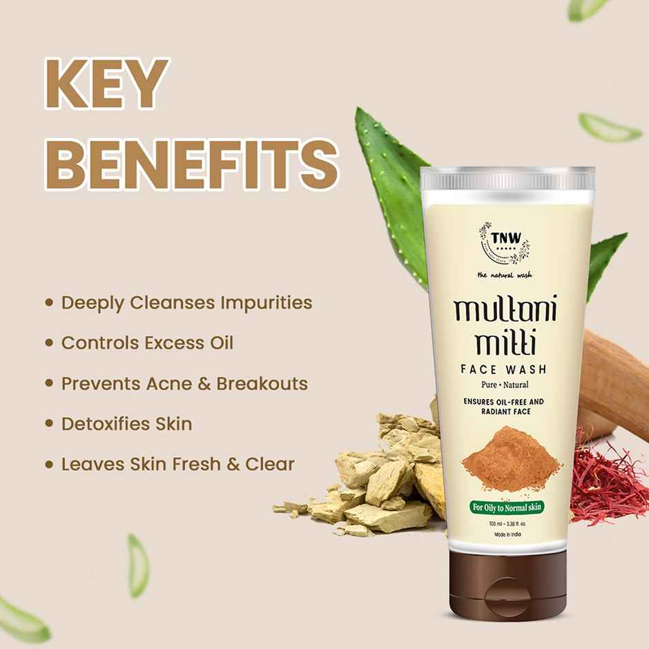 TNW The Natural Wash Multani Mitti Face Wash for Removing Pigmentation, Controls Acne & Excess Oil Combo