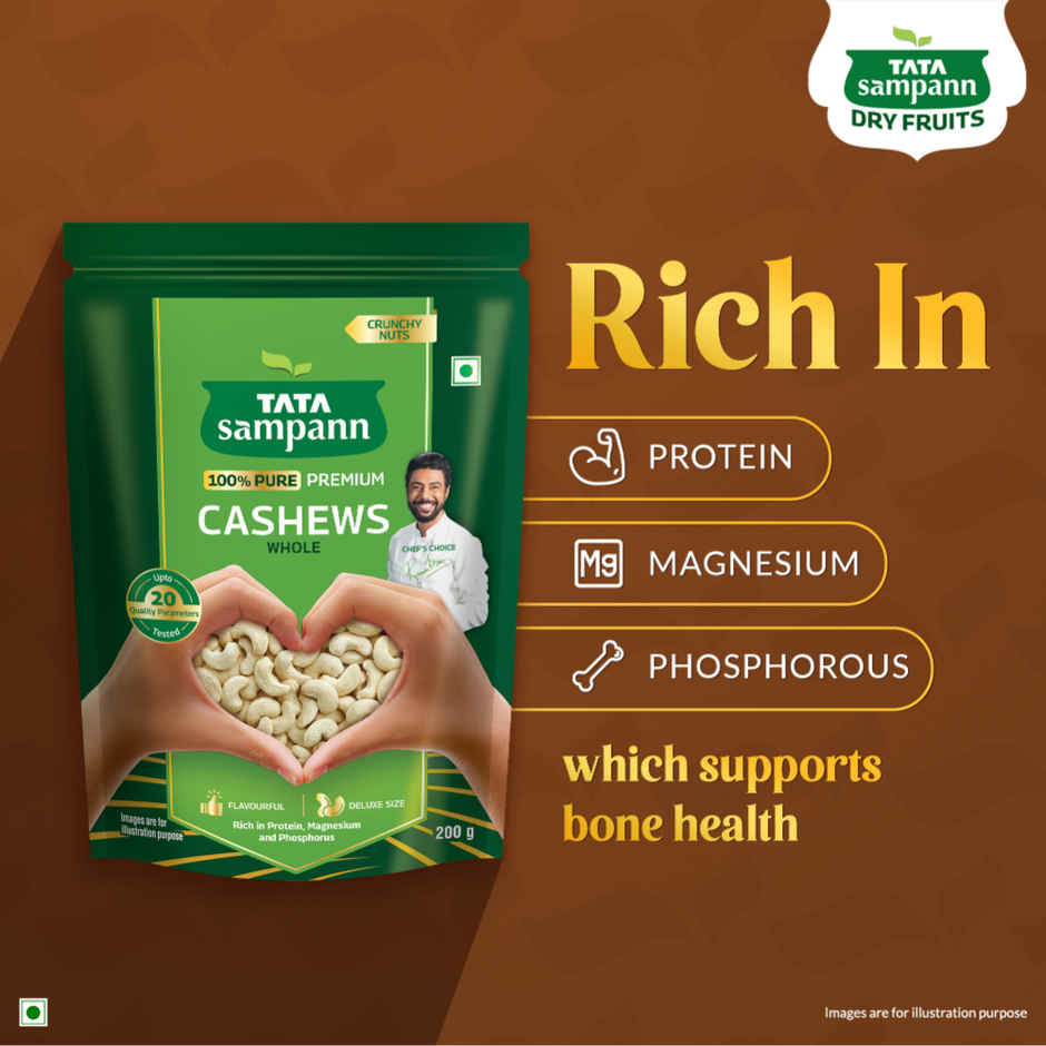 Tata Sampann 100% Pure Premium Cashews/Kaju Whole