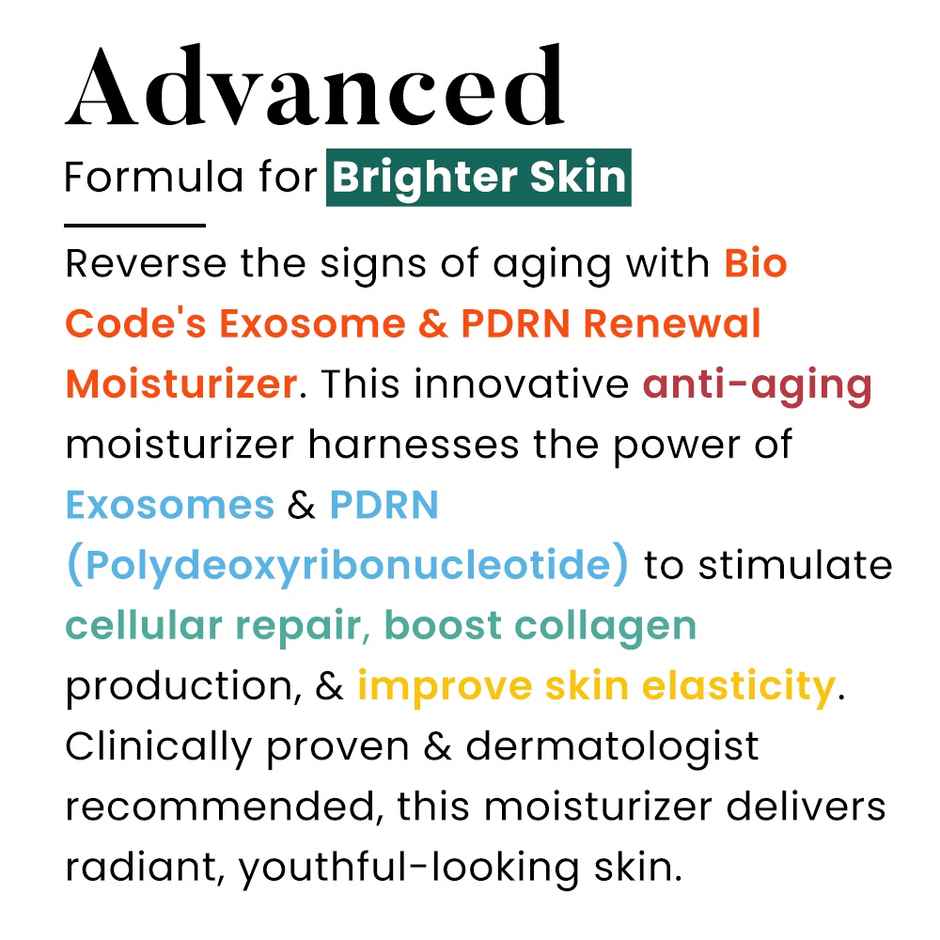 Bio Code Exosome & PDRN Renewal Moisturizer - Advanced Regenerative Anti-Aging | AI-Enhanced Formula