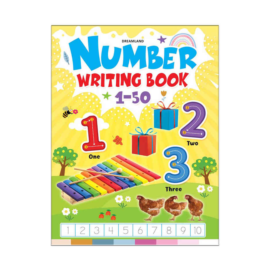 Dreamland Number Writing Book 1 to 50 for Kids Age 3 to 7